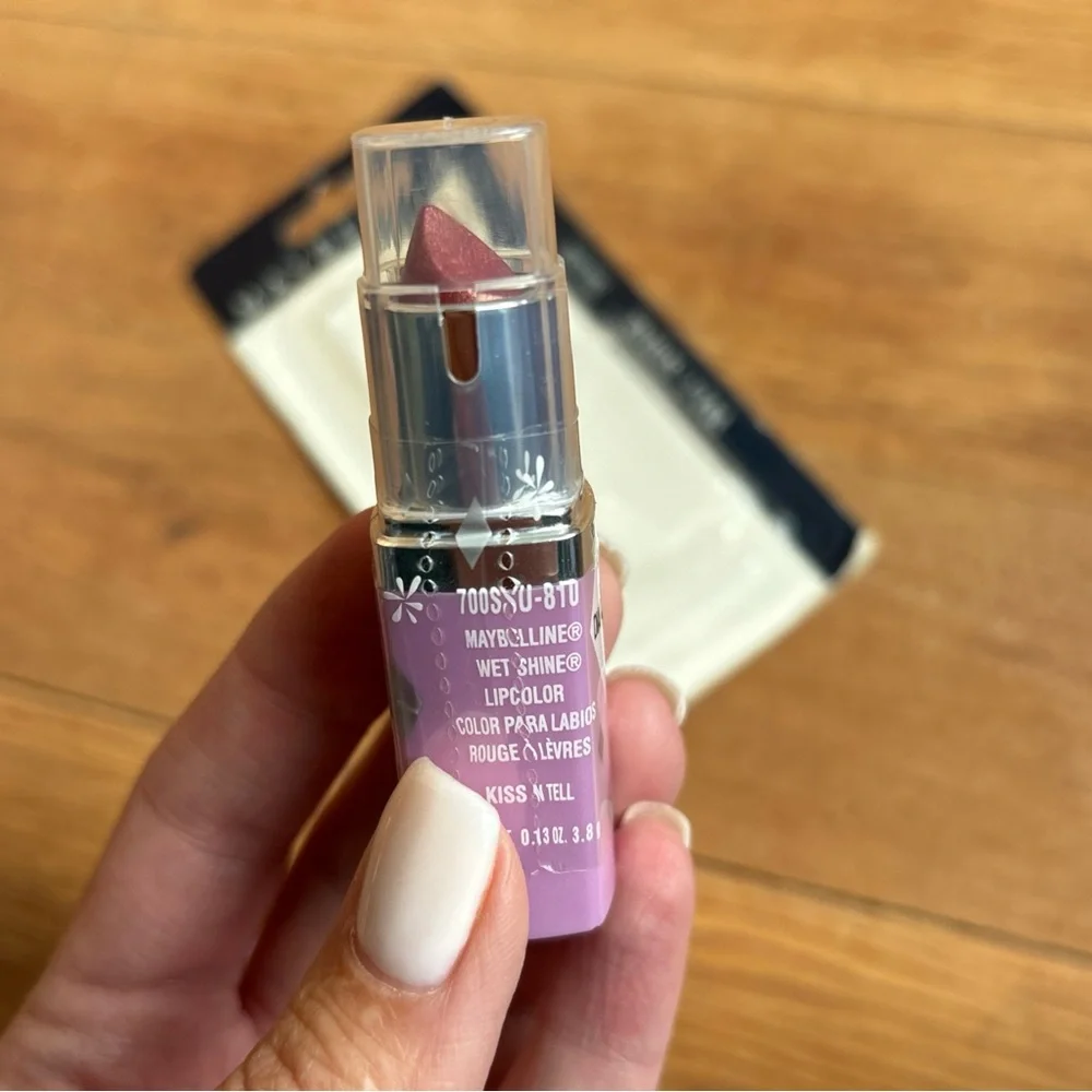 Maybelline Wet Shine Diamonds Lipstick Wet Look ~ Kiss N Tell ~ Rare,HTF!!